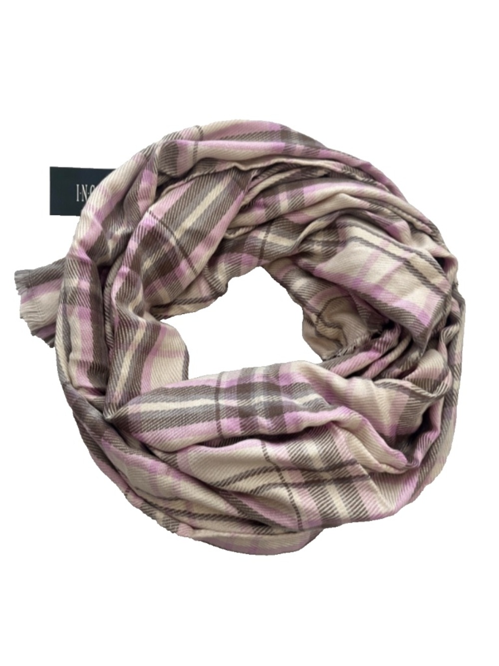 (NWT) INC International Concepts Women's Plaid/Check Neutral Scarf OS